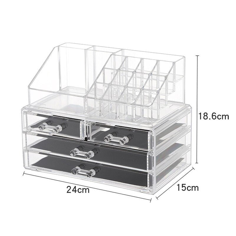 Acrylic Multi Layers Cosmetics Organizer With Drawer.