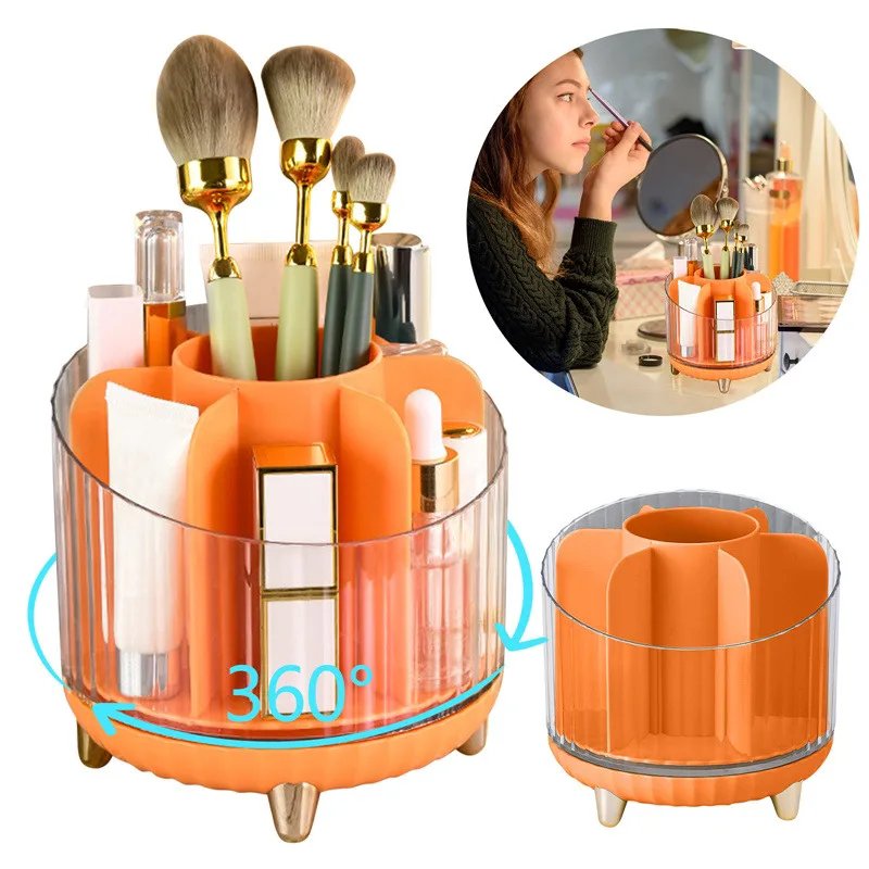 7 Grids Transparent Rotating Makeup Box