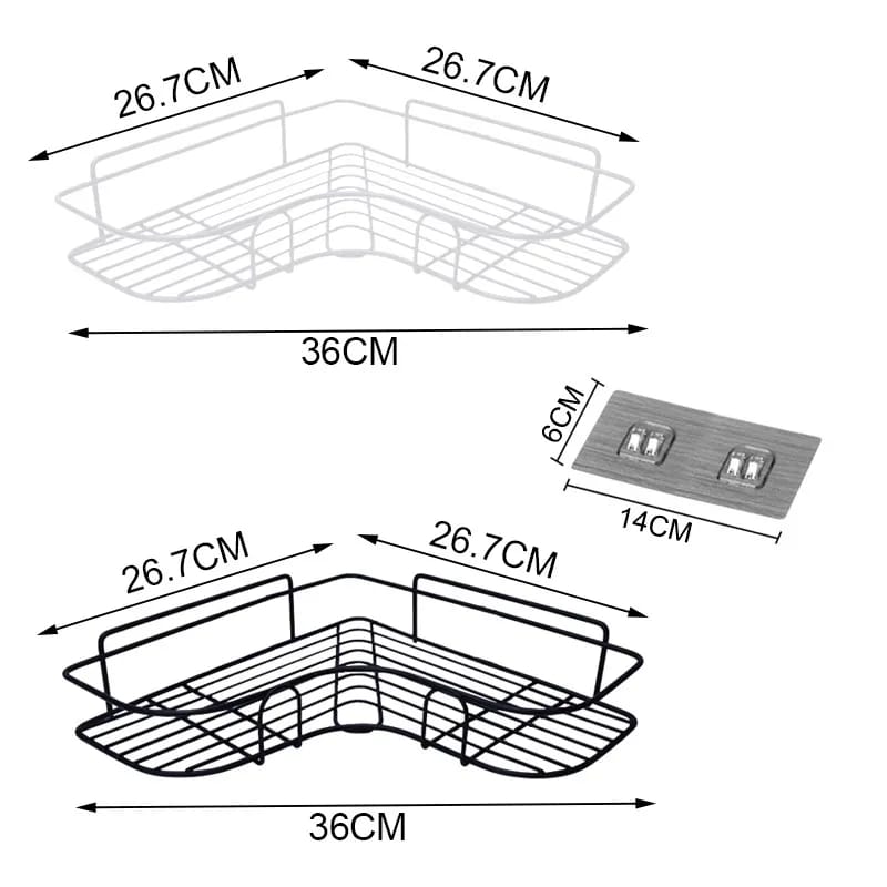 Self-Adhesive Triangular Bathroom Corner Shelf