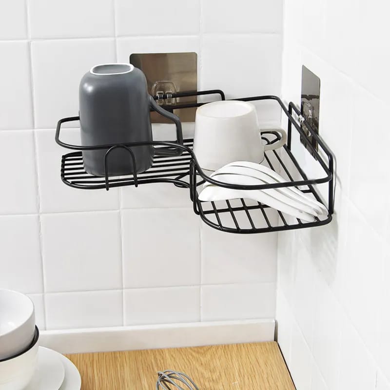 Self-Adhesive Triangular Bathroom Corner Shelf