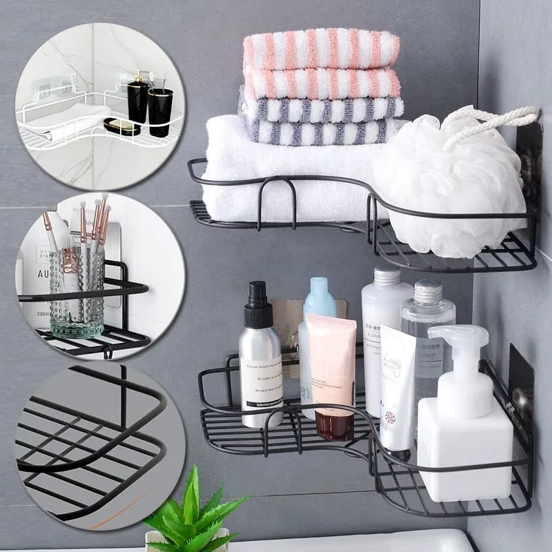 Self-Adhesive Triangular Bathroom Corner Shelf